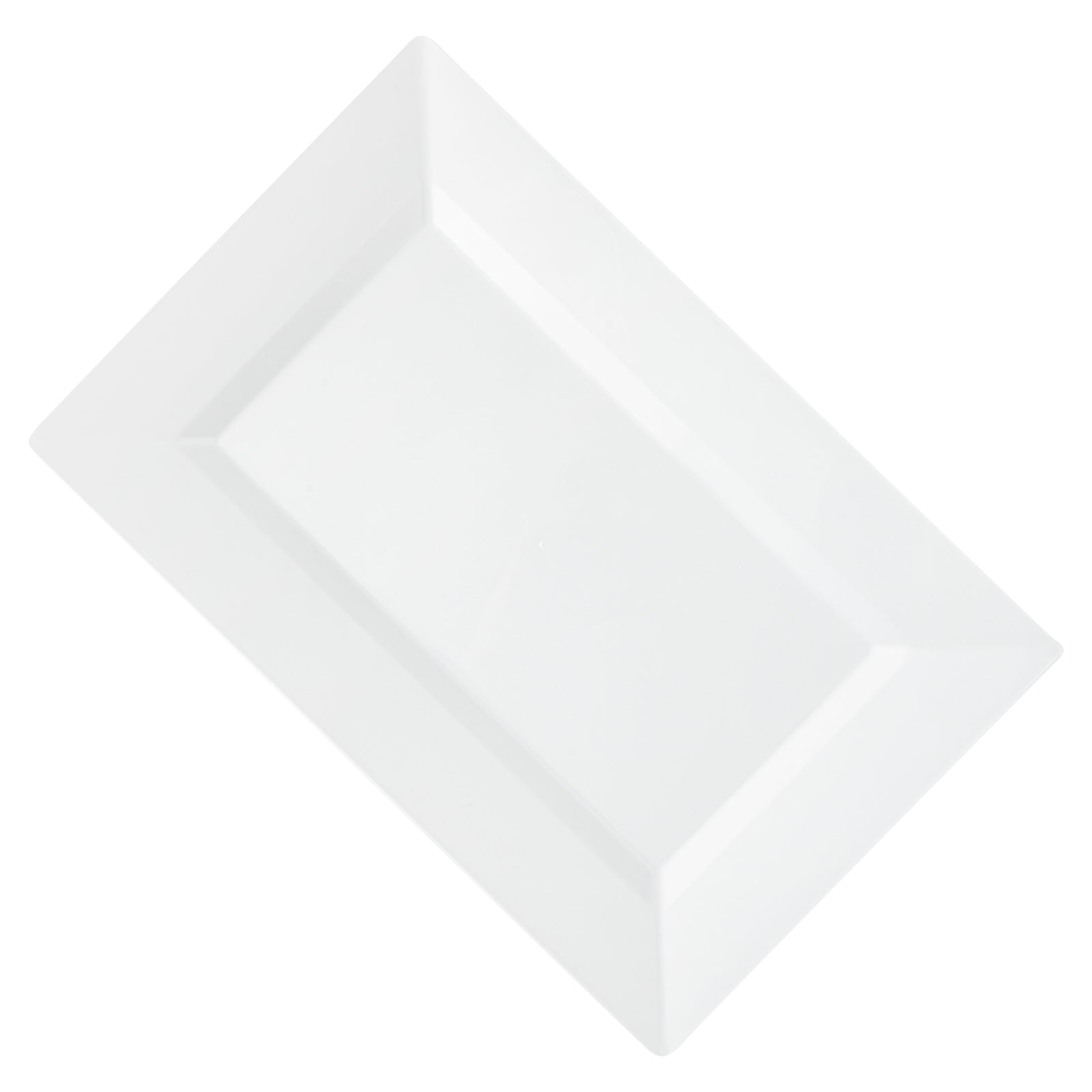 Moderna Rectangle White Plastic Plate - 12 3/4" x 8 1/4" x 3/4" - 100 ...