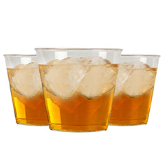 RW Base 1 oz Clear Plastic Whiskey Glass - 1 3/4