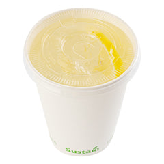 Sustain Clear PLA Plastic Cold Cup Flat Lid - Fits 9, 12, 16, 20 and 22 oz, Compostable - 1000 count box