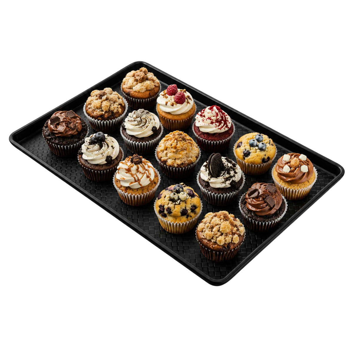 Chef 101 Rectangle Black Plastic Display Tray - 26" x 18" - 1 count box