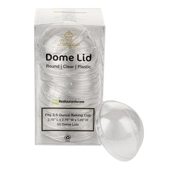Panificio Round Clear Plastic Dome Lid - Fits 3.5 oz Foil Paper Baking Cup - 2 3/4