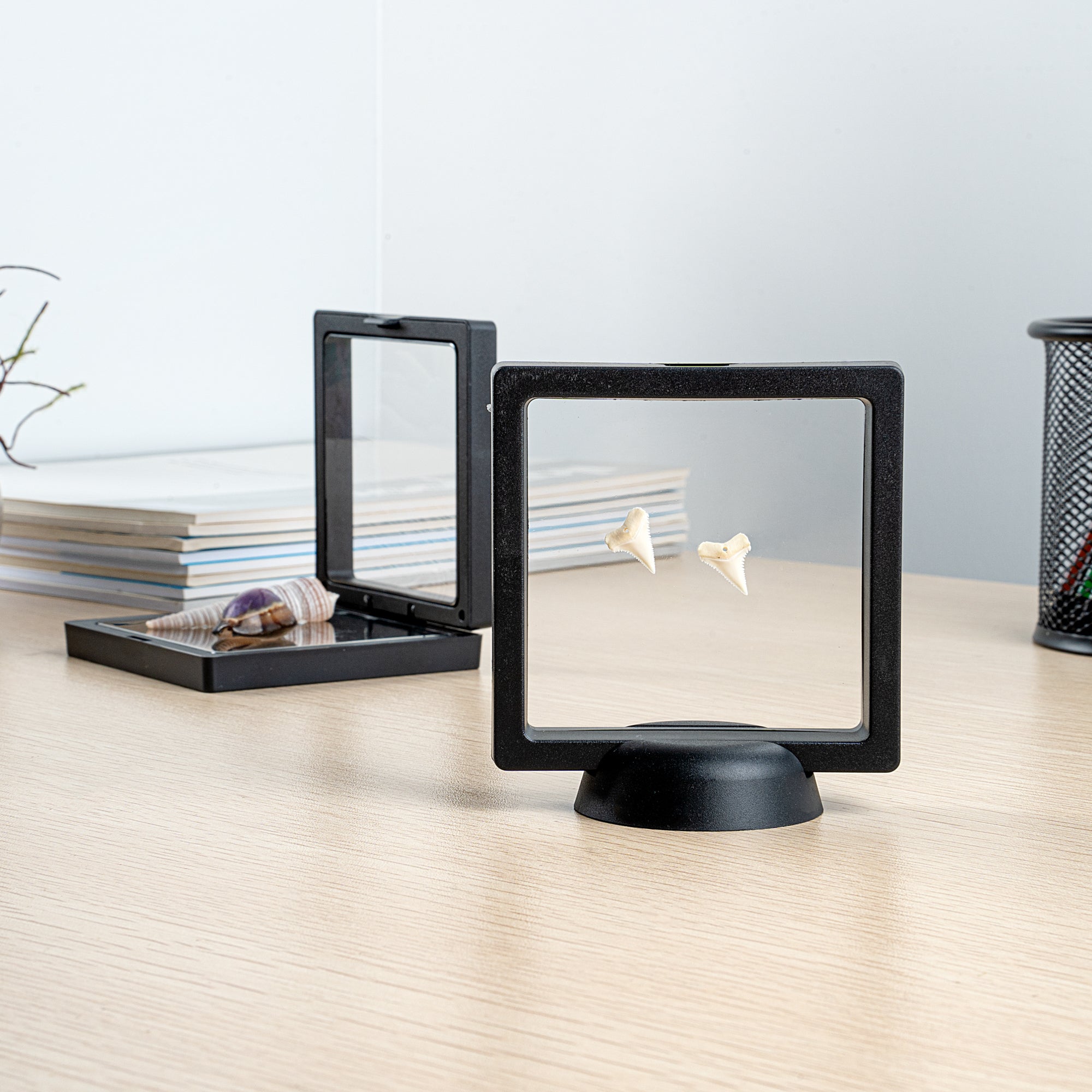 Display Tek Square Black Plastic 3D Floating Display Case - 3 1/2
