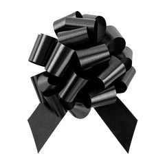 Gift Tek Black Plastic Flora Satin Pull Bow - 5 1/2