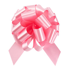 Gift Tek Light Pink Plastic Flora Satin Pull Bow - 5 1/2