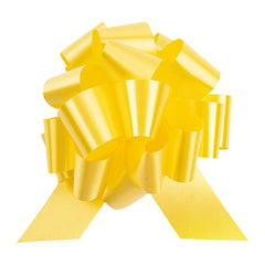 Gift Tek Yellow Plastic Flora Satin Pull Bow - 5 1/2