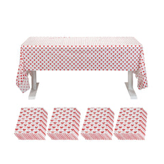 Table Tek Rectangle Assorted Hearts Plastic Table Cover - 108
