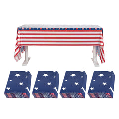 Table Tek Rectangle US Flag Plastic Table Cover - 108