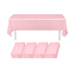 Table Tek Rectangle Pink Plastic Table Cover - 108