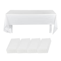Table Tek Rectangle White Plastic Table Cover - 108