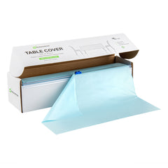 Table Tek Blue Plastic Table Cover Roll - with Slide Cutter - 100' x 54