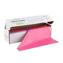Table Tek Pink Plastic Table Cover Roll - with Slide Cutter - 100' x 54
