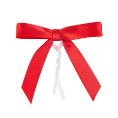 Gift Tek Red Polyester Satin Twist Tie Bow - Pre-Tied - 3