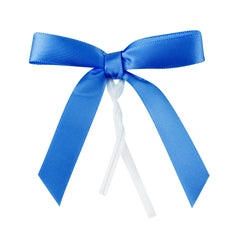 Gift Tek Royal Blue Polyester Satin Twist Tie Bow - Pre-Tied - 3