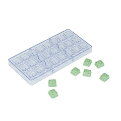 Pastry Tek Polycarbonate Leaf Block Candy / Chocolate Mold - 24-Compartment - 1 count box