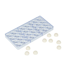 Pastry Tek Polycarbonate Half Sphere Candy / Chocolate Mold - 32-Compartment - 40 count box