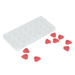 Pastry Tek Polycarbonate Thread Heart Candy / Chocolate Mold - 21-Compartment - 1 count box