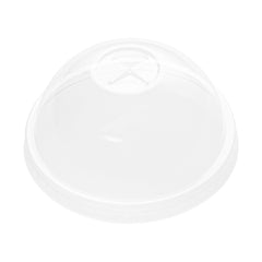 Sustain Round Clear PLA Plastic Dome Lid - Fits 12, 16, and 24 oz Cups, Compostable - 3 1/2