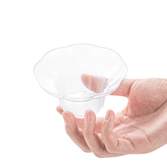 Mini Serve 3 oz Clear Plastic Flower Bowl - 4