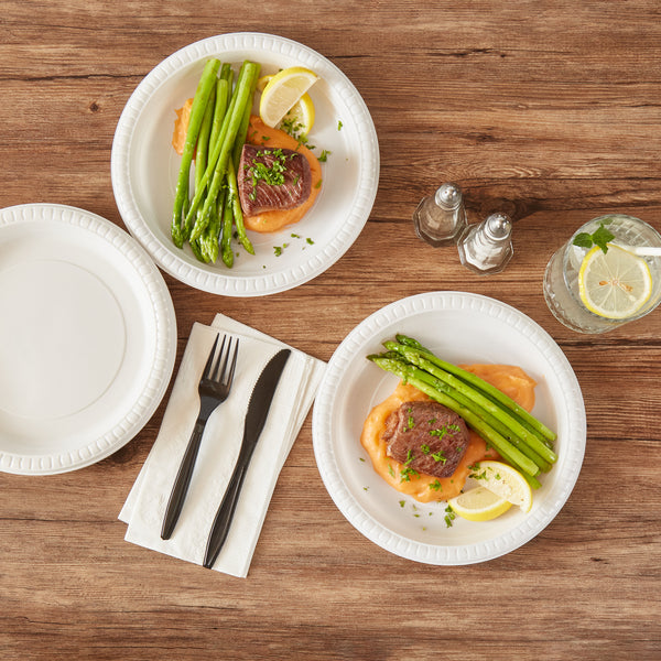 Restaurantware-Chef 101 9.1 Inch Microwavable Food Plates, 100 Round Plastic Plates