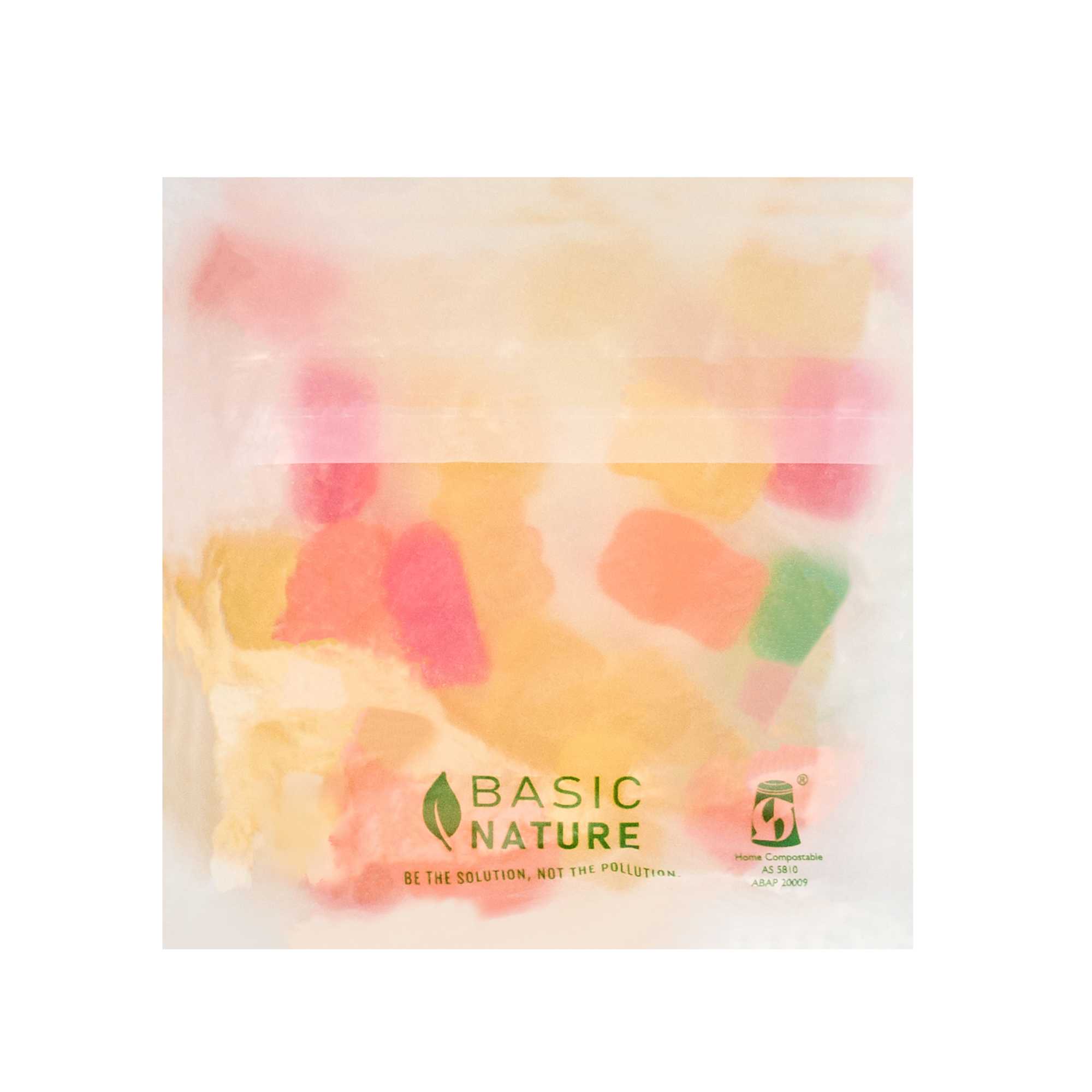 Basic Nature Translucent PLA Plastic / PBAT Lip and Tape Bag - Self-Sealing, Compostable - 4" x 4" - 9900 count box