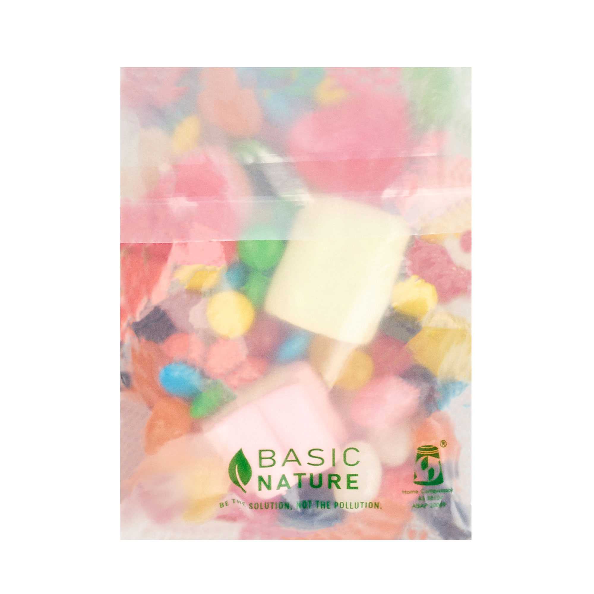 Basic Nature Translucent PLA Plastic / PBAT Lip and Tape Bag - Self-Sealing, Compostable - 4" x 3" - 13000 count box