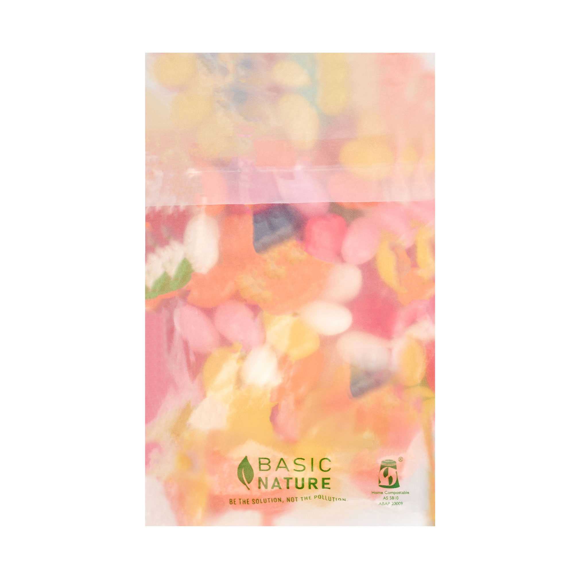 Basic Nature Translucent PLA Plastic / PBAT Lip and Tape Bag - Self-Sealing, Compostable - 5" x 3" - 8500 count box
