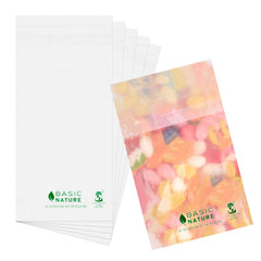 Basic Nature Translucent PLA Plastic / PBAT Lip and Tape Bag - Self-Sealing, Compostable - 5