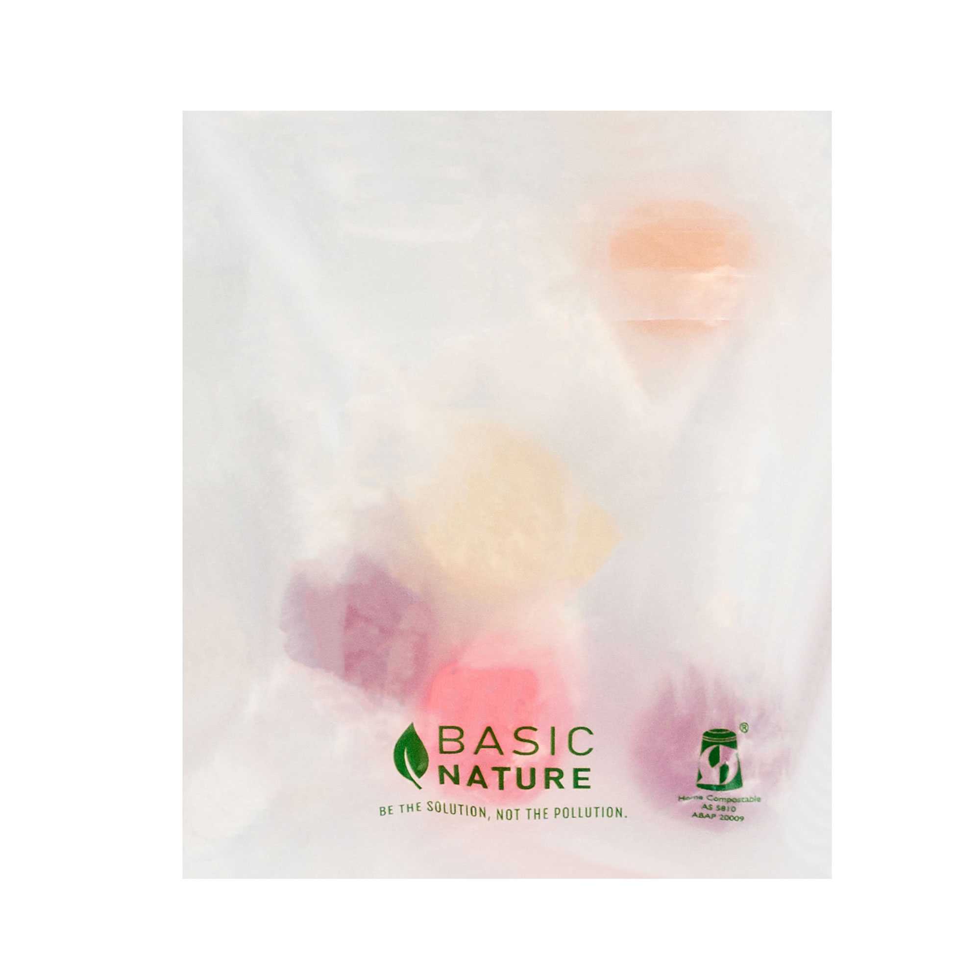 Basic Nature Translucent PLA Plastic / PBAT Lip and Tape Bag - Self-Sealing, Compostable - 4 3/4" x 4" - 8500 count box
