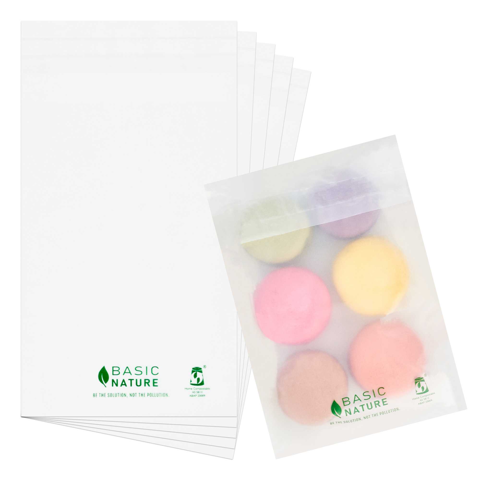 Basic Nature Translucent PLA Plastic / PBAT Lip and Tape Bag - Self-Sealing, Compostable - 6" x 4" - 5300 count box