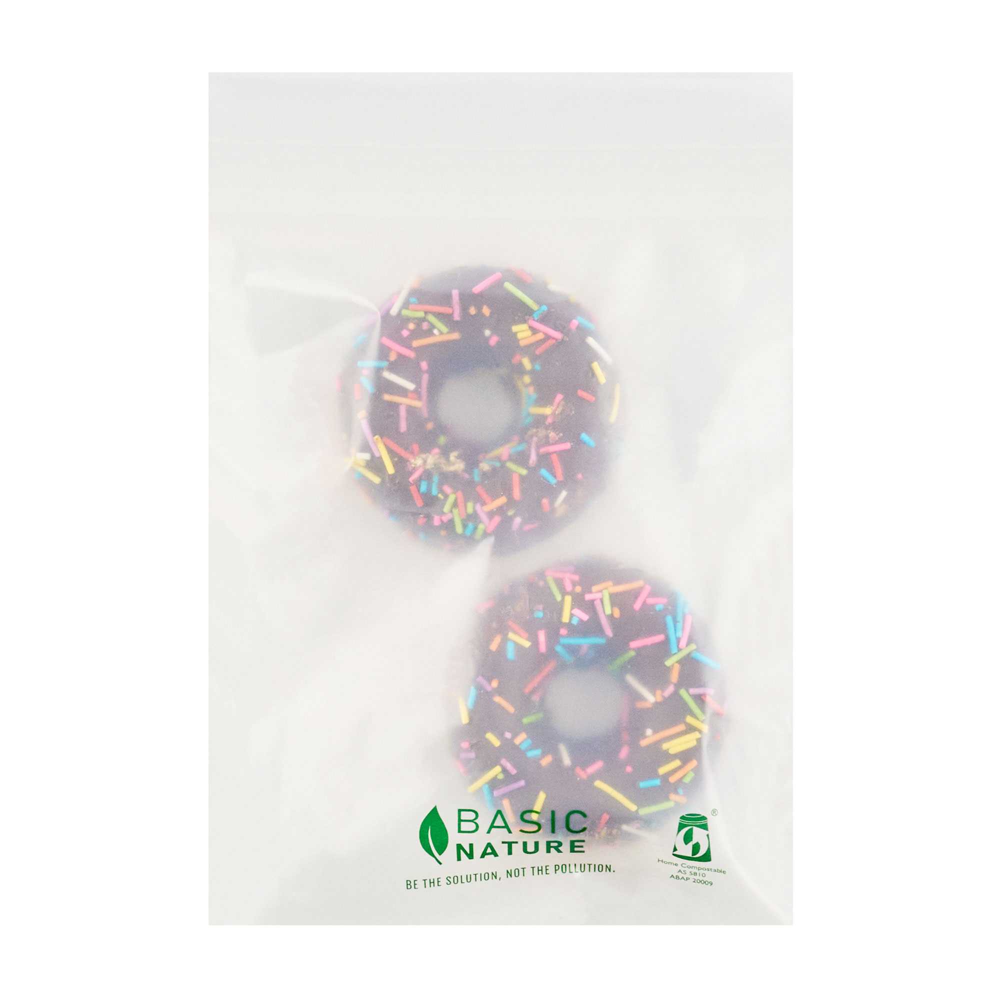 Basic Nature Translucent PLA Plastic / PBAT Lip and Tape Bag - Self-Sealing, Compostable - 9" x 6" - 5000 count box