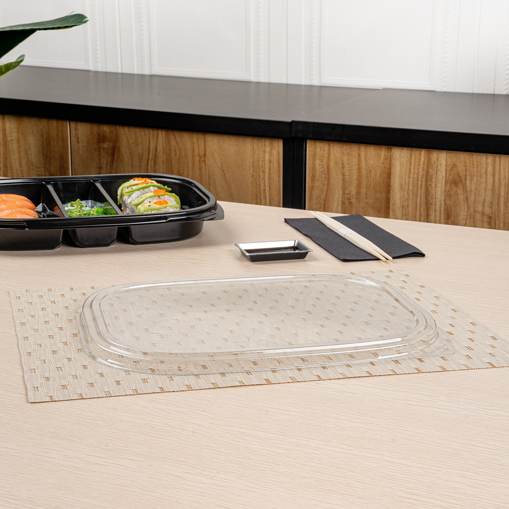 Bento Tek Rectangle Clear Plastic Lid - Fits 51 oz Bento Box - 100 ...
