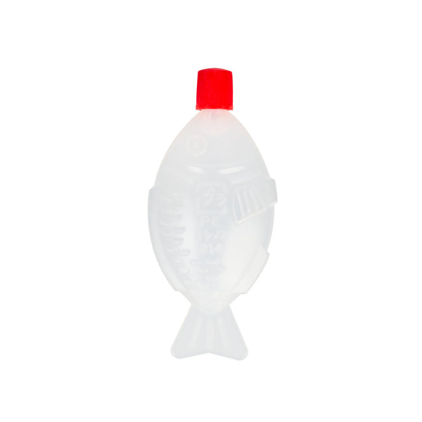Bento Tek 8 mL Translucent Plastic Fish Soy Sauce Bottle - with Red Cap - 3