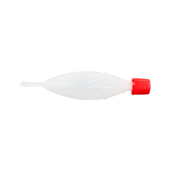 bento box soy sauce fish Bento Tek 8 mL Translucent Plastic Fish Soy Sauce Bottle - with Red Cap - 3" x 1/2" x 1 1/4"