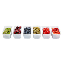 Bar Lux 1 Pint White Plastic Insert - Fits 6-Compartment Condiment Caddy - 96 count box