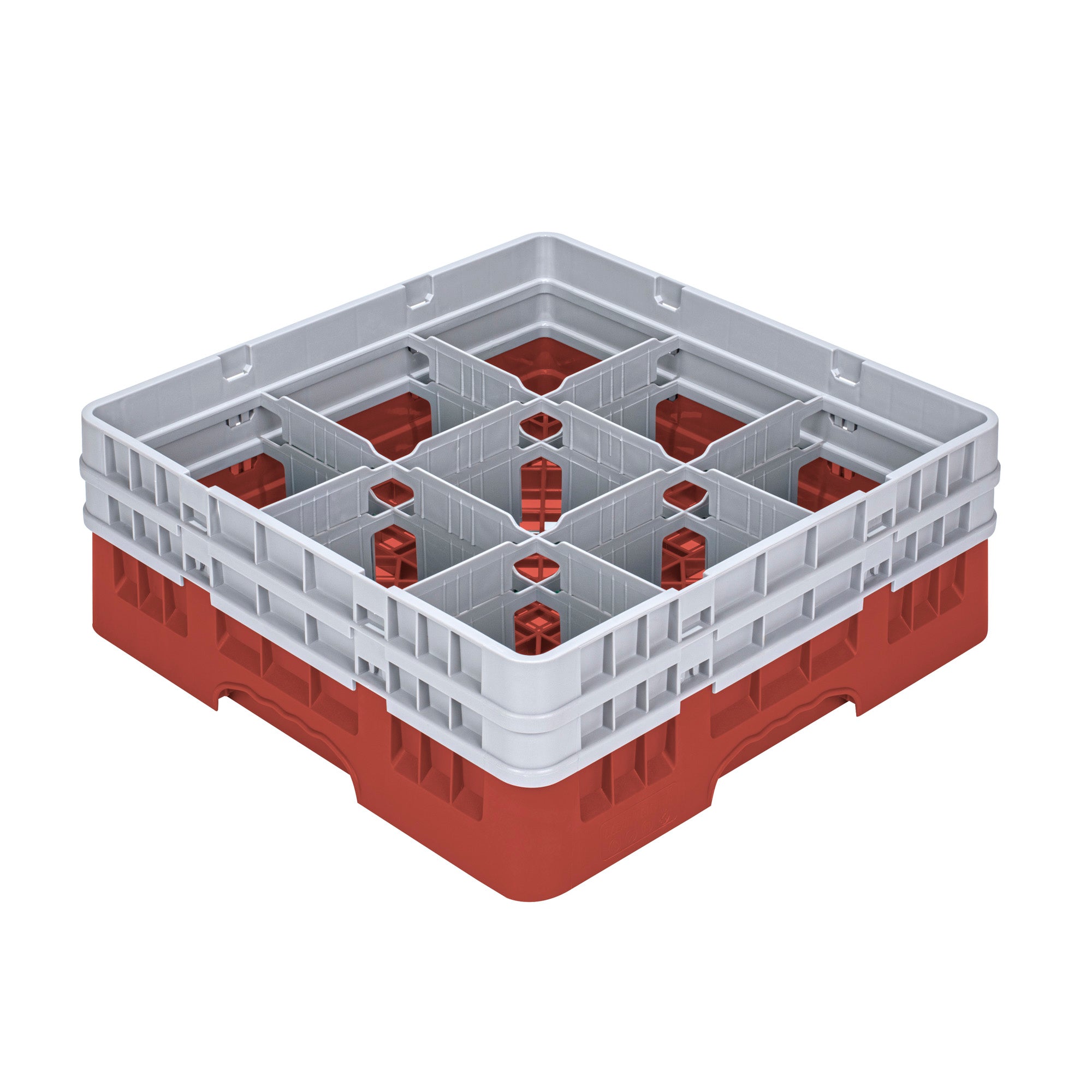 Clean Tek Professional Red Glass Rack - 9 Compartments, 1 Full Drop and ...