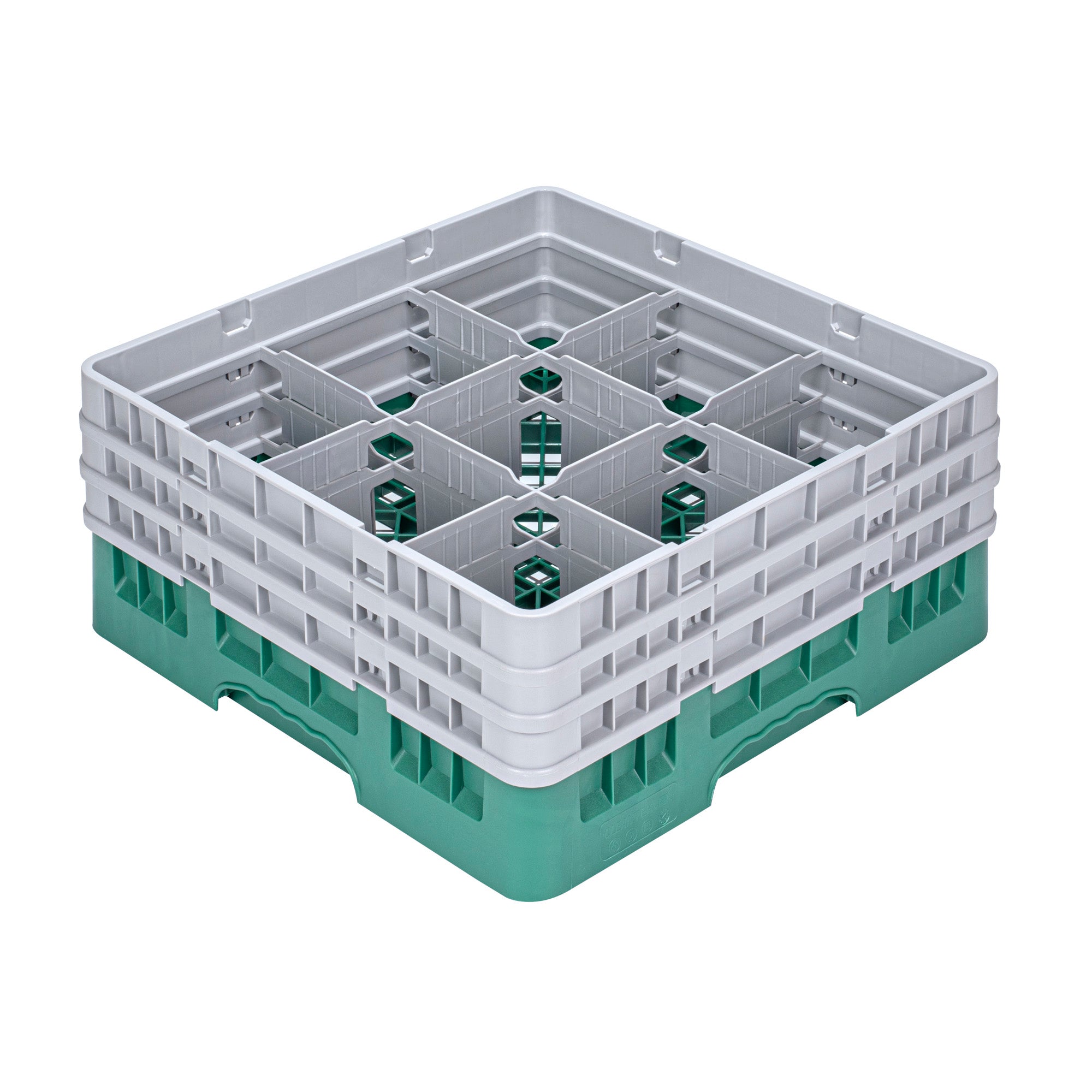 Tene Color Glass Rack Clean Tek Professional Green Glass Rack - 9 Compartments, 1 Full Drop ...