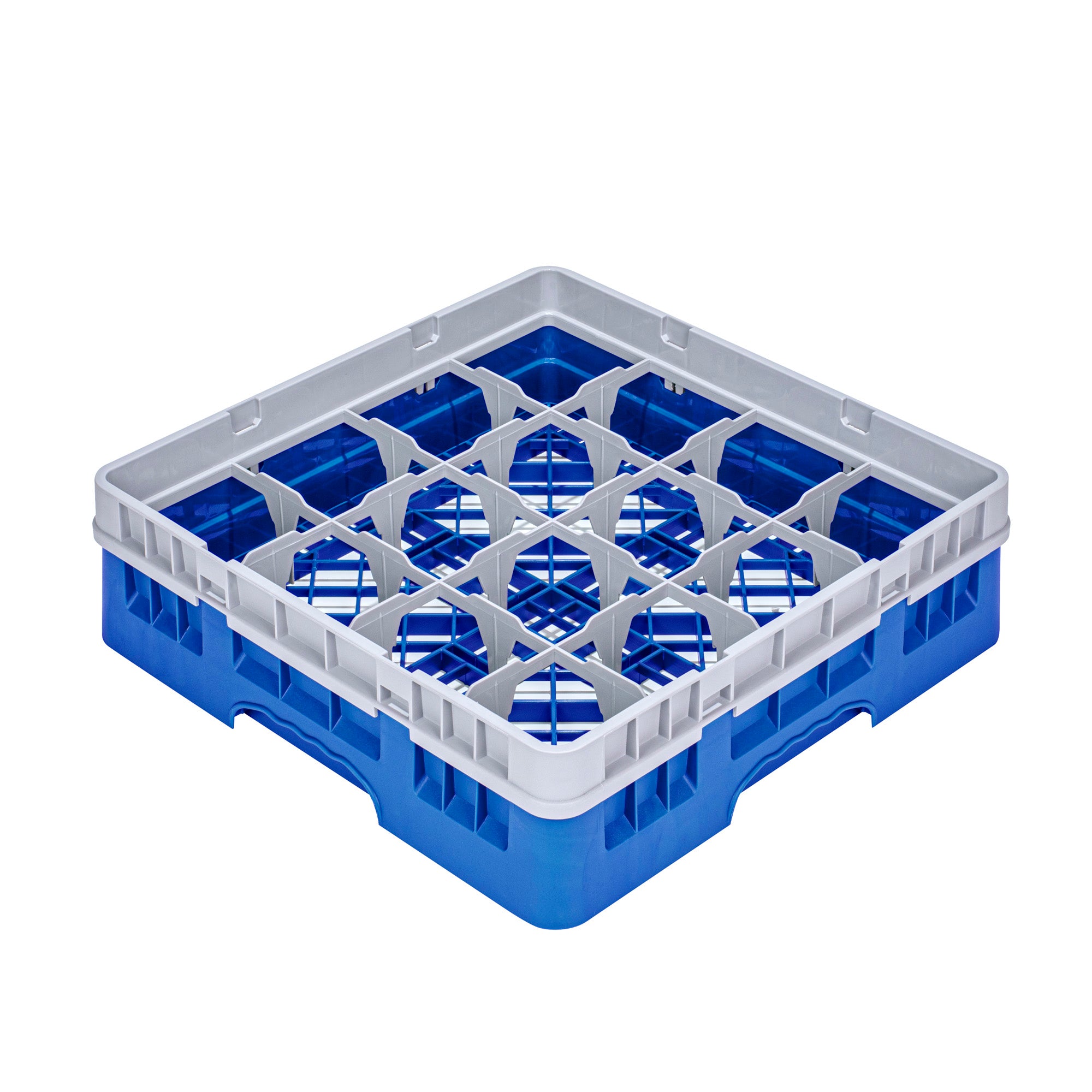 Clean Tek Professional Blue Glass Rack - 16 Compartments, 1 Full Drop ...
