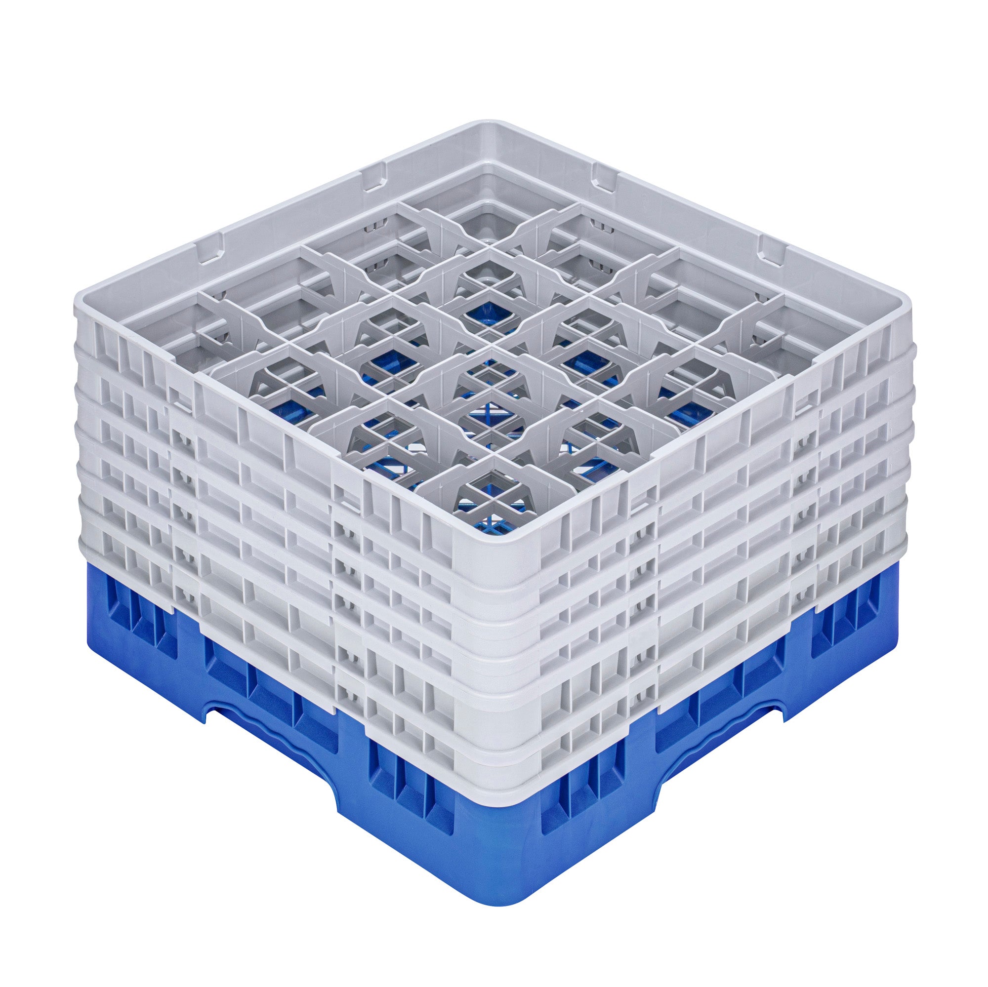 Clean Tek Professional Blue Glass Rack - 16 Compartments, 1 Full Drop ...