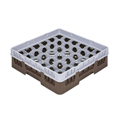 Clean Tek Professional Brown Glass Rack - 36 Compartments, 1 Full Drop Extender - 19 3/4