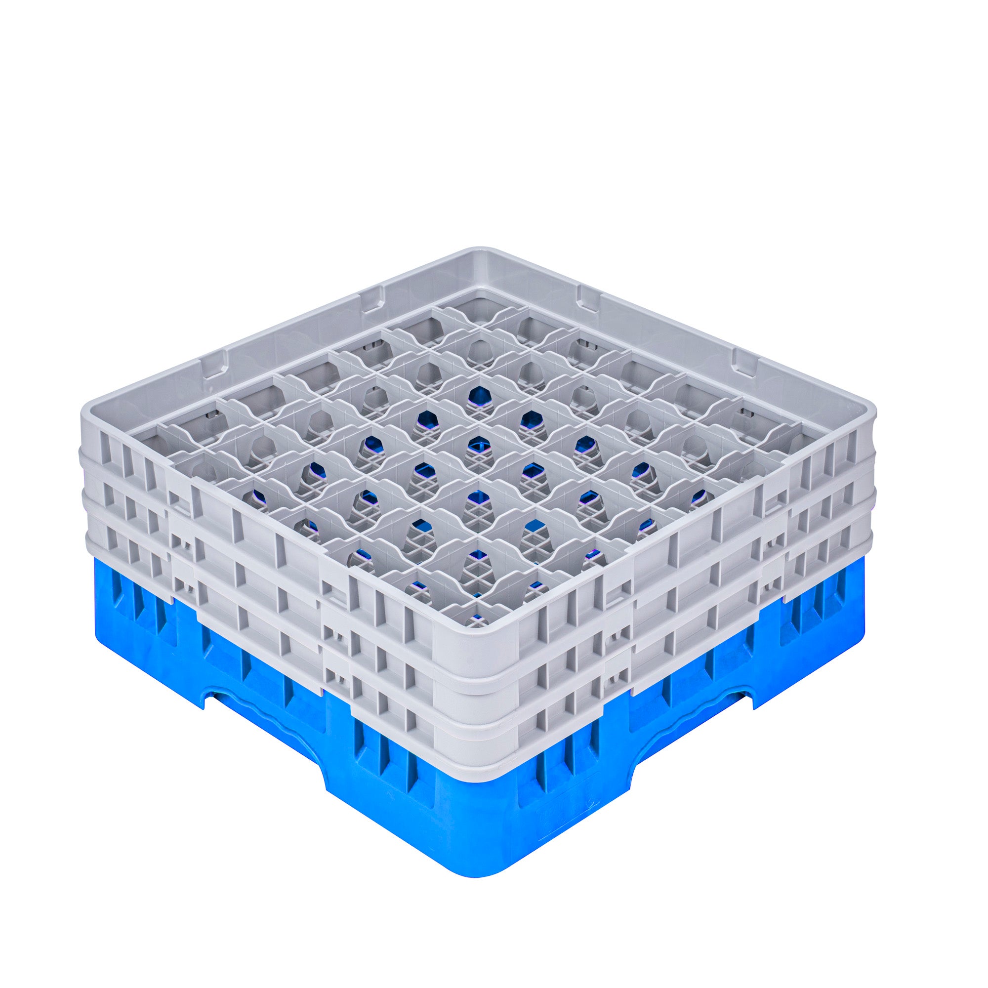 Clean Tek Professional Blue Glass Rack - 49 Compartments, 1 Full Drop ...