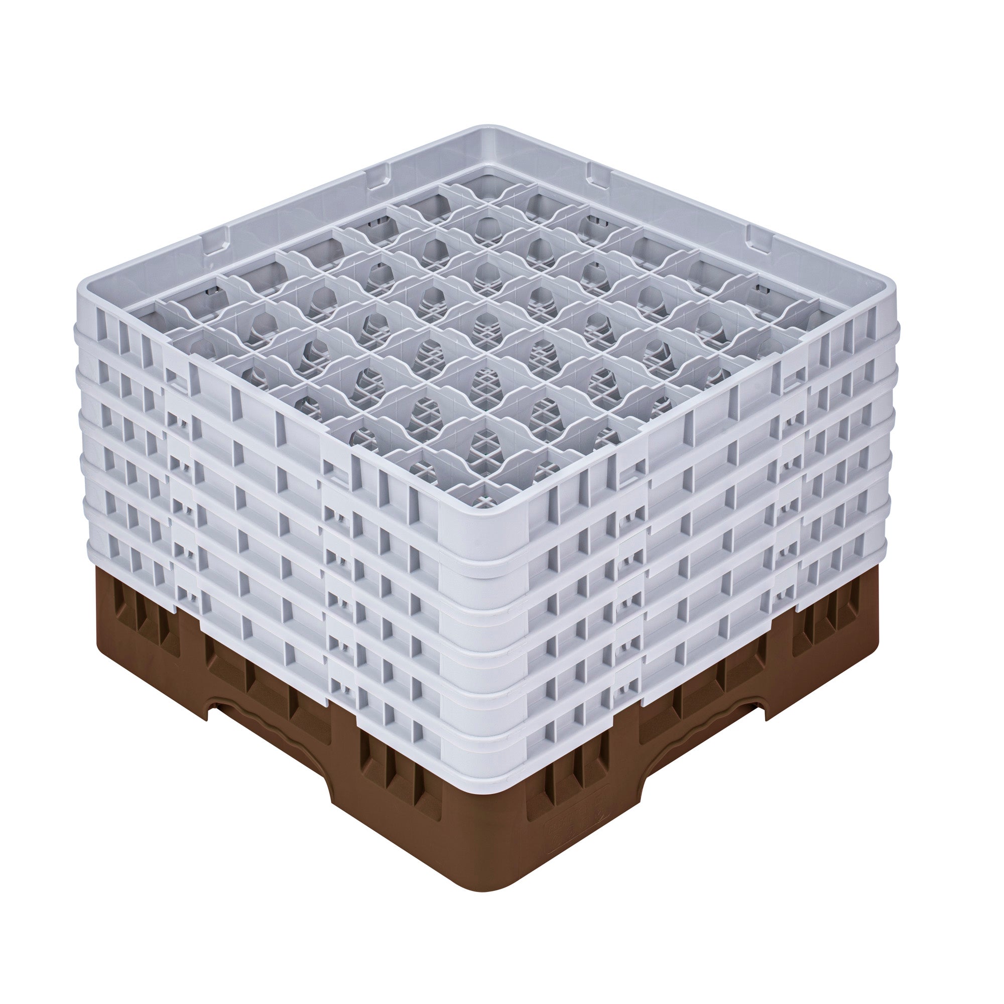 Glass Rack 49 Clean Tek Professional Brown Glass Rack - 49 Compartments, 1 Full Drop ...