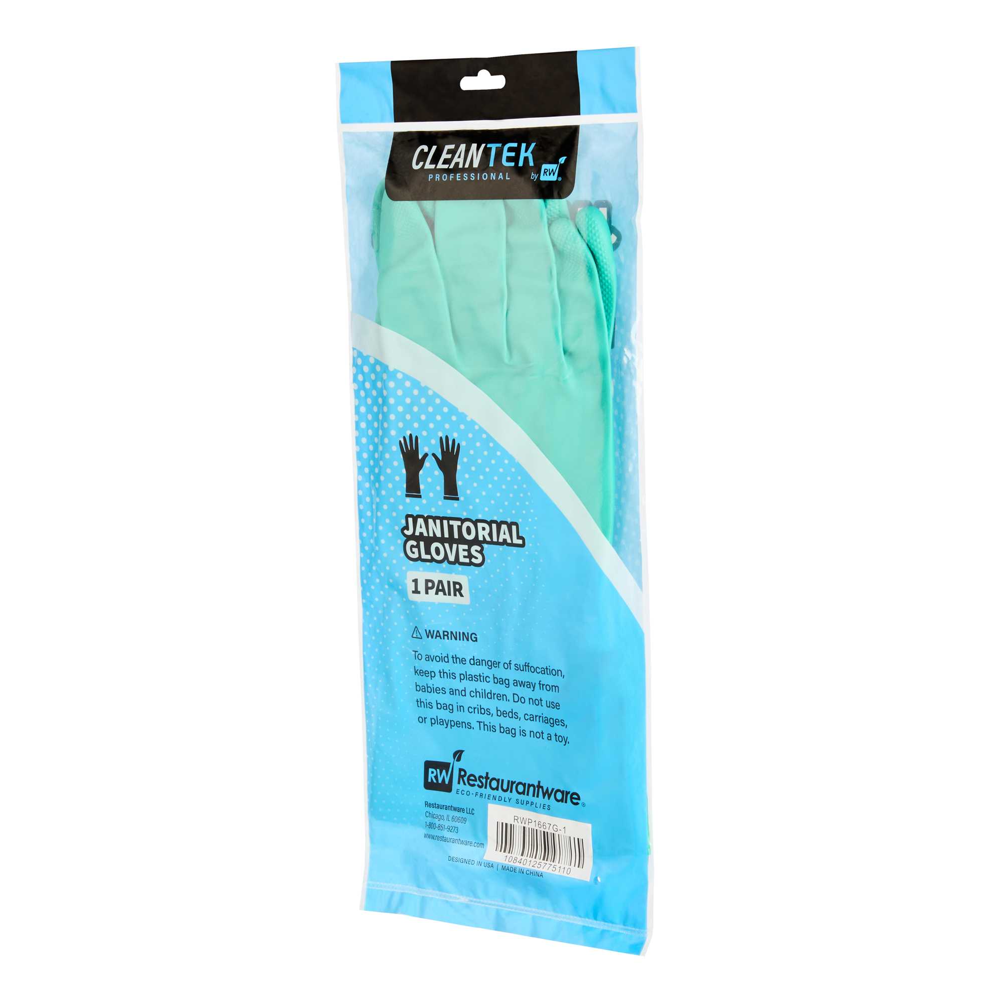 Clean Tek Professional Green Extra Large Nitrile Gloves - 15 mil, Flock Lining, Chemical-Resistant - 13" x 4 3/4" - Pair - 100 count box