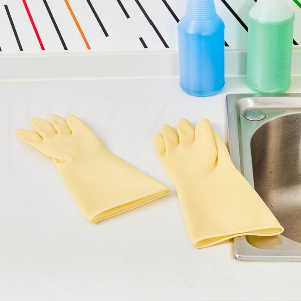 clean expert handschuhe Clean Tek Professional Yellow Medium Latex Gloves - 22 mil - 13" x 4 1/4" - Pair