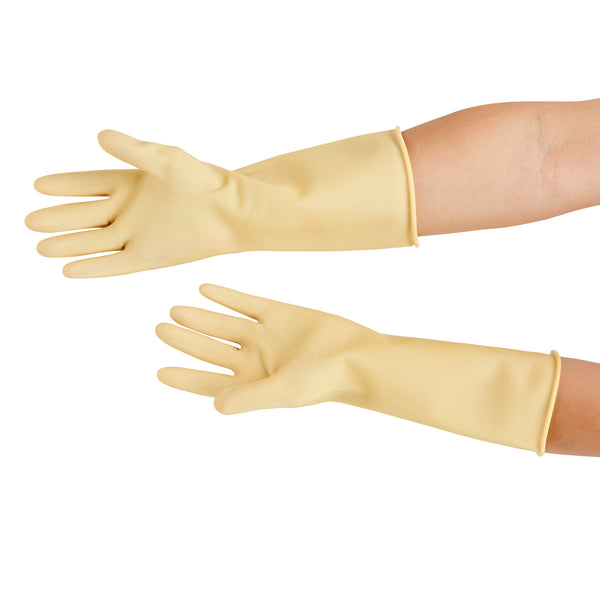 Latex Cleaning Gloves, Medium, Yellow, Pair, Each