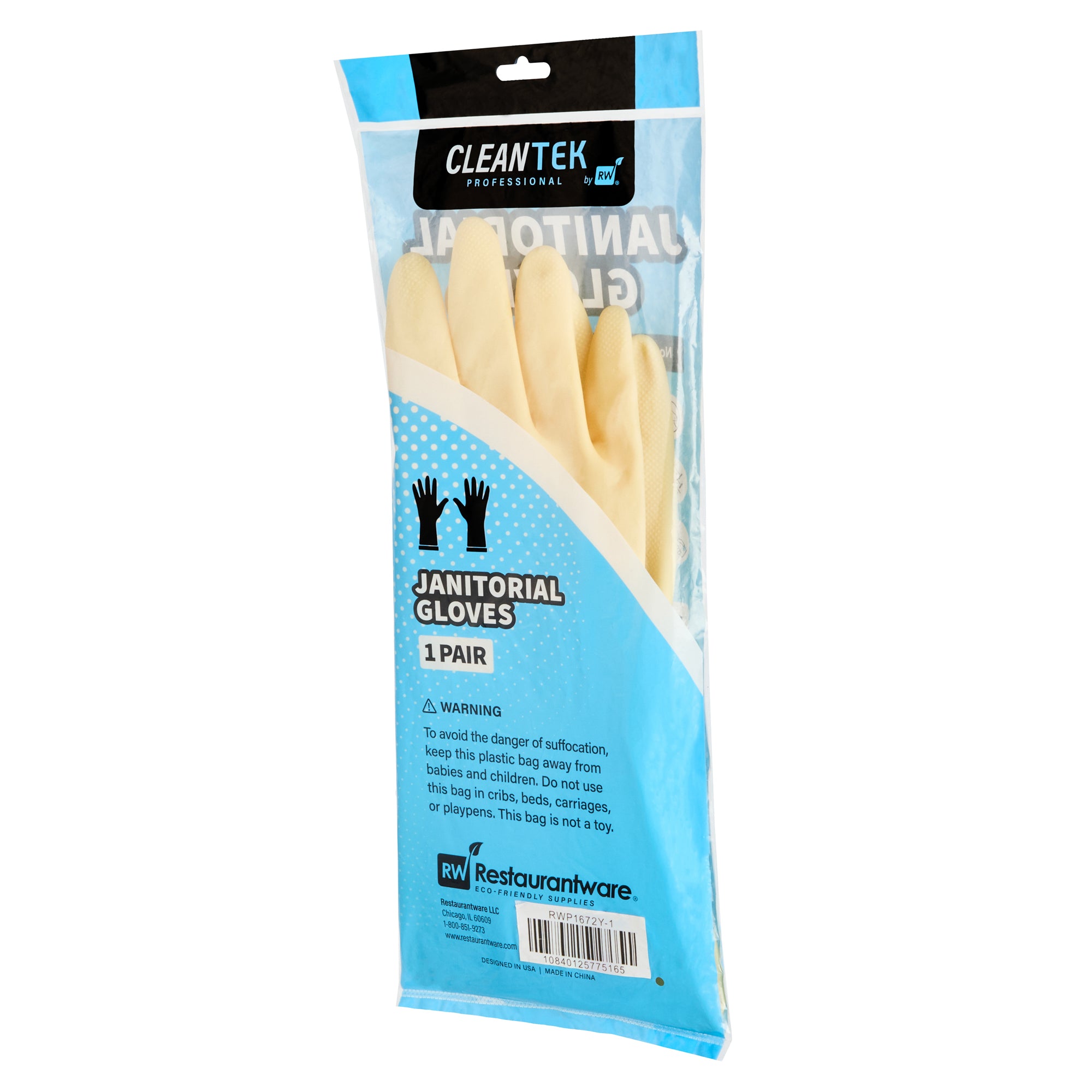 Clean Tek Professional Yellow Extra Large Latex Gloves - 22 mil - 13" x 5 1/4" - Pair - 10 count box