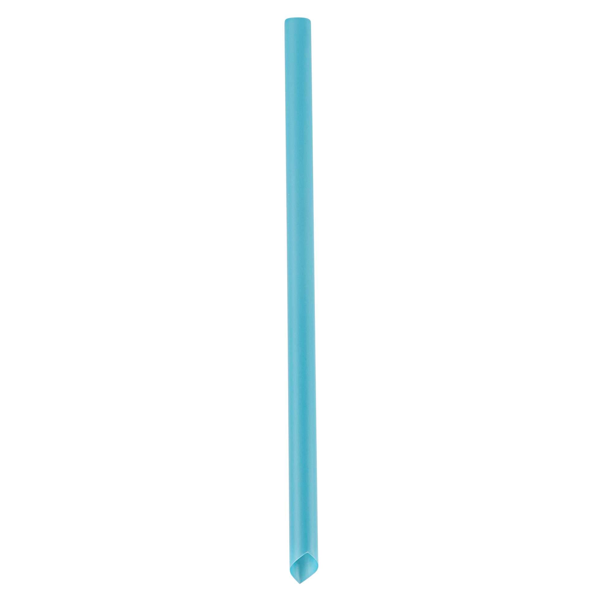 Basic Nature Blue PLA Plastic Extra Wide Boba Straw - Unwrapped, Compostable, Pointed - 9" - 4000 count box