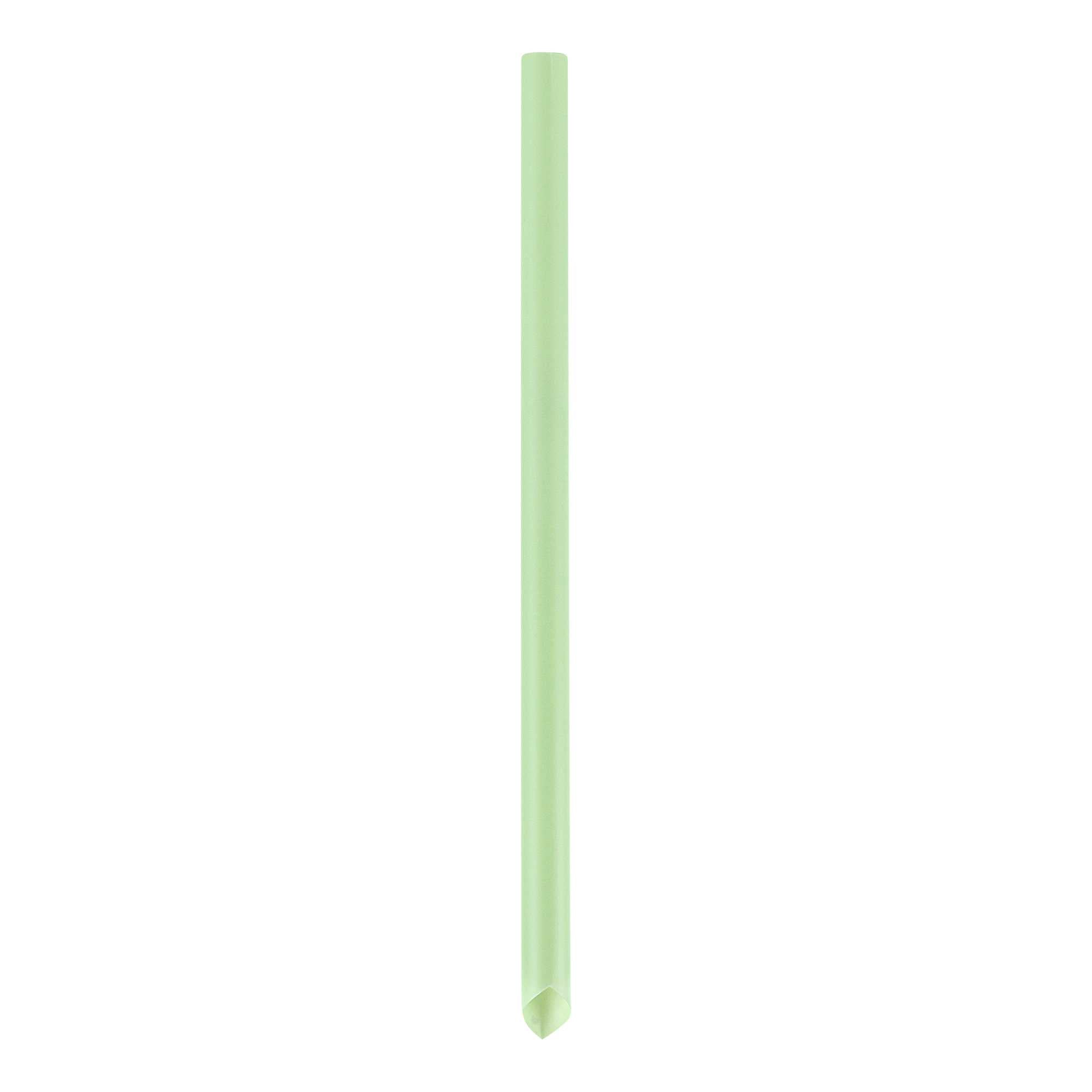 Basic Nature Green PLA Plastic Extra Wide Boba Straw - Unwrapped, Compostable, Pointed - 9" - 4000 count box