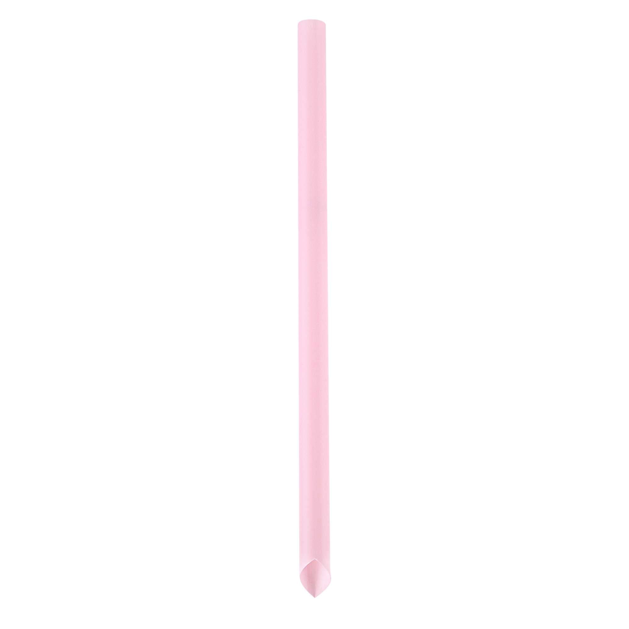 Basic Nature Pink PLA Plastic Extra Wide Boba Straw - Unwrapped, Compostable, Pointed - 9" - 4000 count box