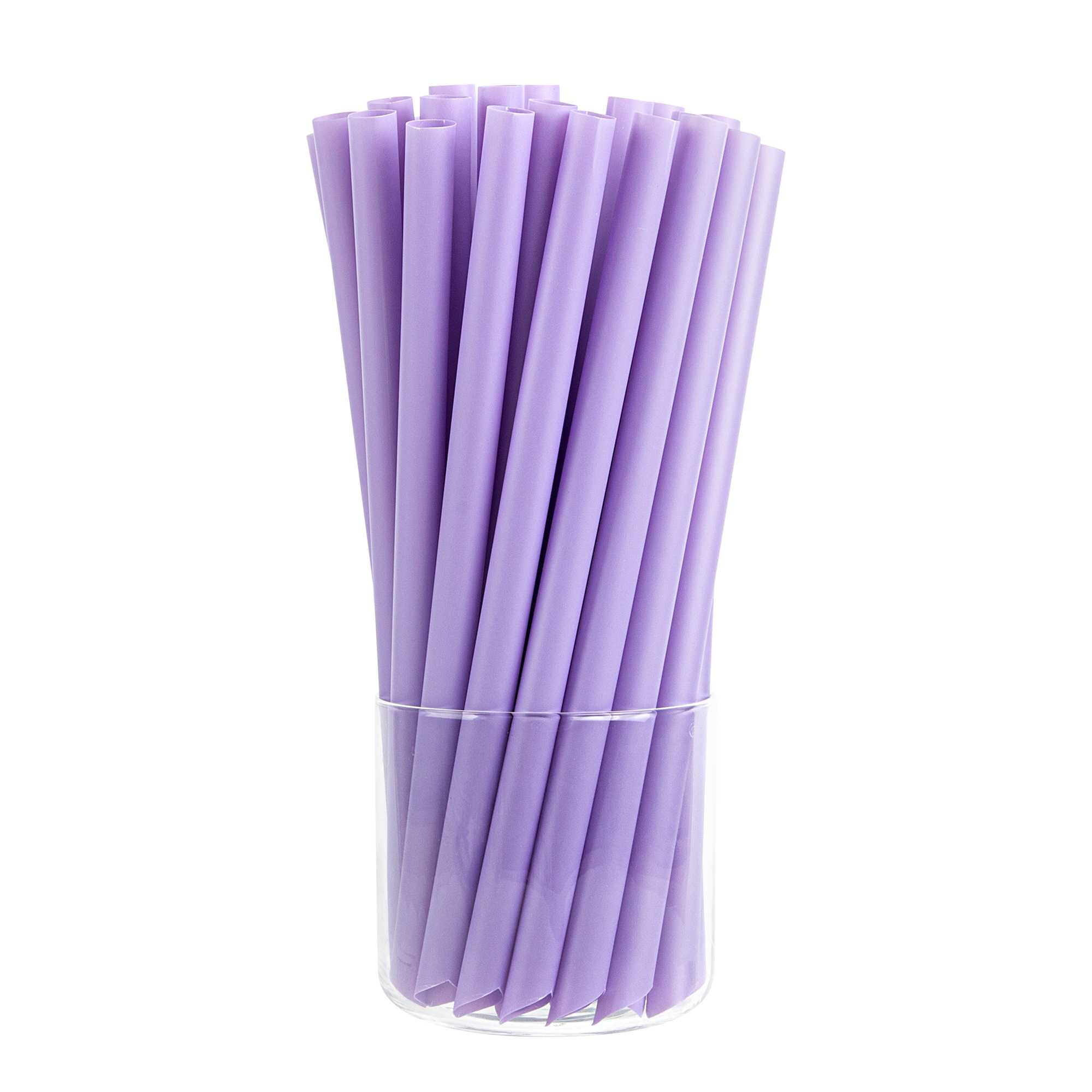 Basic Nature Purple PLA Plastic Extra Wide Boba Straw - Unwrapped, Compostable, Pointed - 9" - 4000 count box