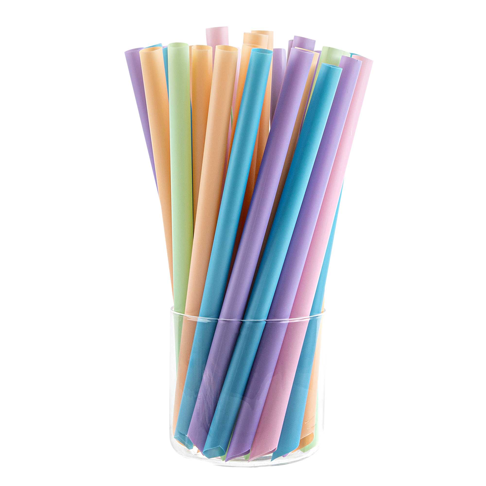 Basic Nature Assorted PLA Plastic Straw - Unwrapped, Compostable, Pointed - 9" - 4000 count box
